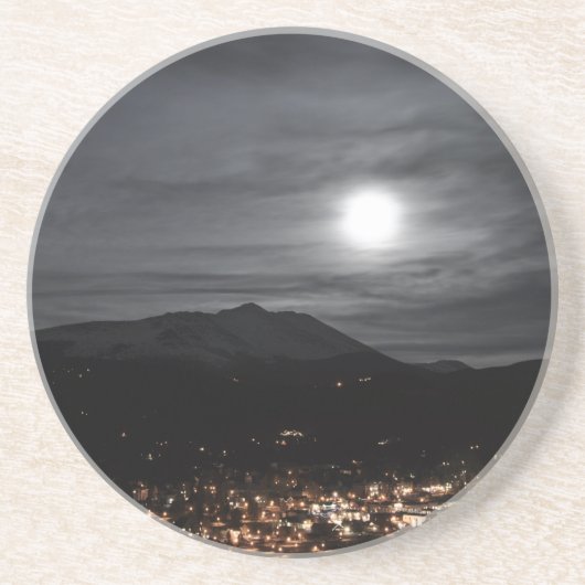 Vollmond Breckenridges Sandstein Untersetzer (Vorne)