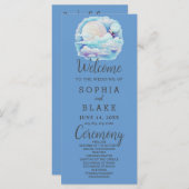 Vollmond Celestial Stars Blue Wedding Program (Vorne/Hinten)
