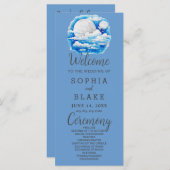 Vollmond Celestial Stars Blue Wedding Program (Vorne/Hinten)