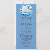 Vollmond Celestial Stars Blue Wedding Program (Vorderseite)