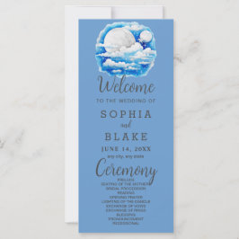 Vollmond Celestial Stars Blue Wedding Program
