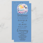 Vollmond Celestial Stars Blue Wedding Program (Vorne/Hinten)