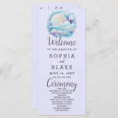 Vollmond Celestial Stars Lavender Wedding Programm (Vorne/Hinten)