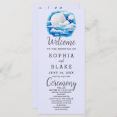 Vollmond Celestial Stars Lavender Wedding Programm (Vorne/Hinten)