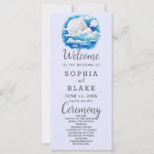 Vollmond Celestial Stars Lavender Wedding Programm (Vorderseite)