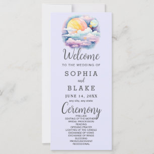 Vollmond Celestial Stars Lavender Wedding Programm