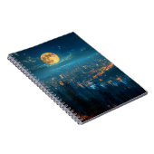 Vollmond, City at Night Notebook Notizblock (Rechte Seite)
