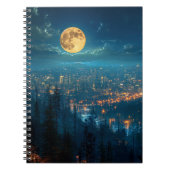 Vollmond, City at Night Notebook Notizblock (Vorderseite)