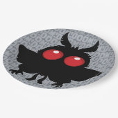 Vollmond des Untergangs Süßer Mothman Kryptid Pappteller (Schrägansicht)