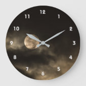 Vollmond dunkler bewölkter Himmel Große Wanduhr (Vorderseite)