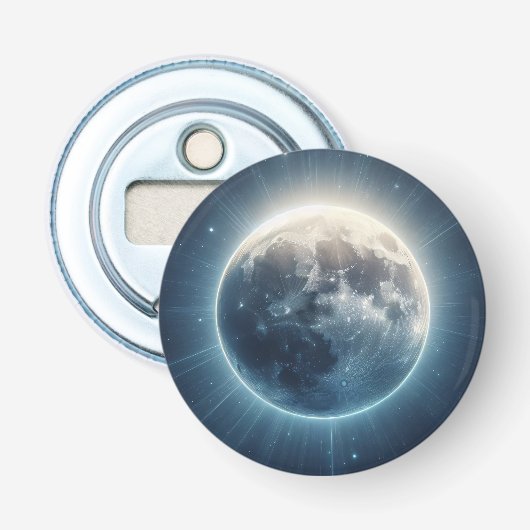 Vollmond Eclipse Weißglühen Flaschenöffner (Vorderseite)