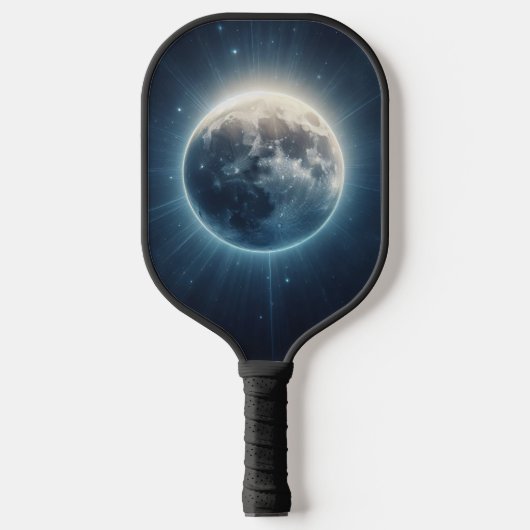 Vollmond Eclipse Weißglühen Pickleball Schläger (Vorderseite)