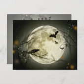 Vollmond-Einladung Halloweens Einladung (Vorne/Hinten)