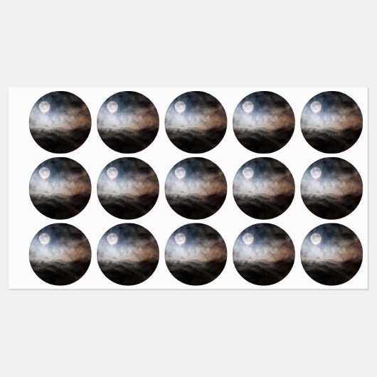 Vollmond Etiketten (Blatt)