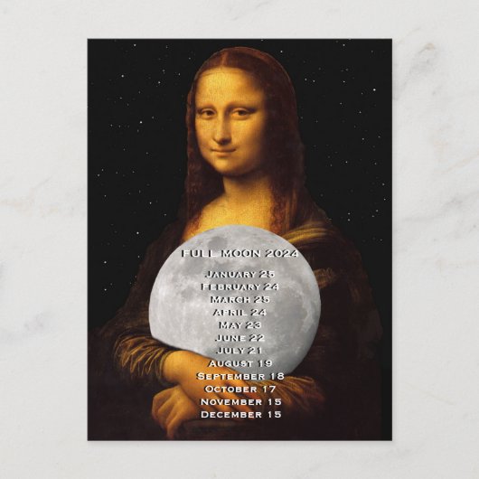 Vollmond-Europa-Kalender 2024 Postkarte (Vorderseite)