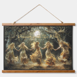 Vollmond Fairy Dance Tapestes Wandteppich Mit Holzrahmen