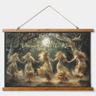 Vollmond Fairy Dance Tapestes Wandteppich Mit Holzrahmen