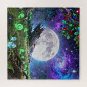 Vollmond-Fantasie-Wald-Puzzle Puzzle (Horizontal)