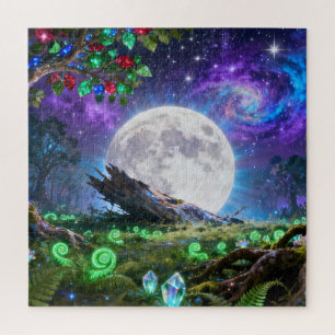 Vollmond-Fantasie-Wald-Puzzle Puzzle