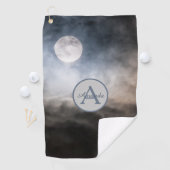 Vollmond-Foto mit Monogramm und Name Golfhandtuch (Insitu)