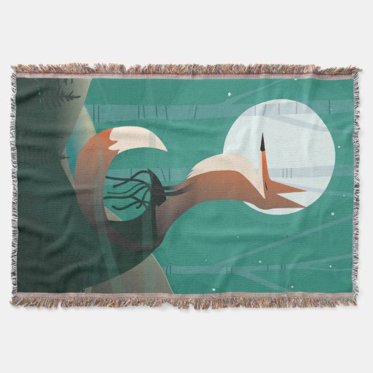 Vollmond-Foxy-Throw-Blanket Decke (Vorderseite)