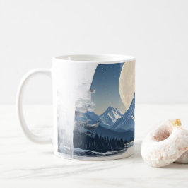 Vollmond-Gebirgslandschaft-Sweatshirt Kaffeetasse