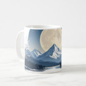 Vollmond-Gebirgslandschaft-Sweatshirt Kaffeetasse (Vorderseite Links)