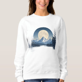 Vollmond-Gebirgslandschaft-Sweatshirt Sweatshirt