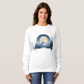 Vollmond-Gebirgslandschaft-Sweatshirt Sweatshirt (Vorne ganz)