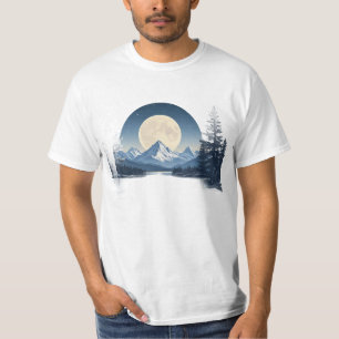 Vollmond-Gebirgslandschaft-Sweatshirt T-Shirt