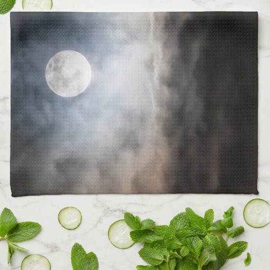 Vollmond Geschirrtuch (Gefaltet)