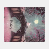 Vollmond Gothic Bridge Fleecedecke (Vorderseite (Horizontal))