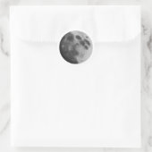 Vollmond Gray Gray Art Classic Round Sticker (Tasche)