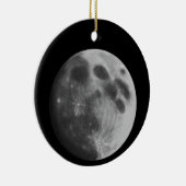 Vollmond Gray Gray Art Classic Rund um die Ornamen Keramik Ornament (Rechts)