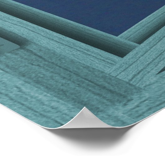 Vollmond Green 6 Pane Open Window Poster (Ecke)