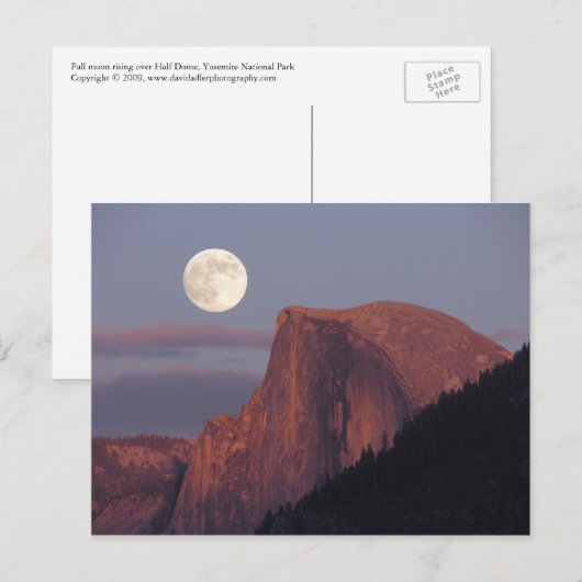 Vollmond Halb Dome Postkarte (Vorne/Hinten)
