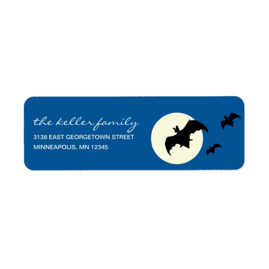 Vollmond Halloween-Adresseetikett (Vorne)