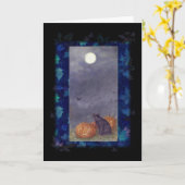 VOLLMOND-HALLOWEEN-GRUSS SCHWARZEN CAT KARTE (Gelbe Blume)
