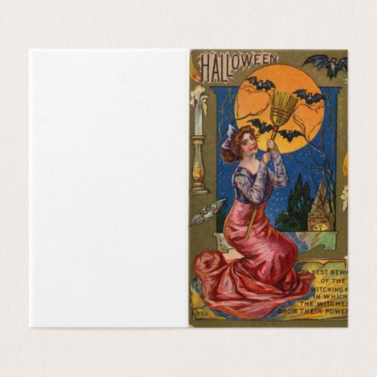 Vollmond Halloween Hexe (Außenseite Aufgefaltet)