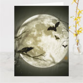 Vollmond Halloween Karte (Gelbe Blume)