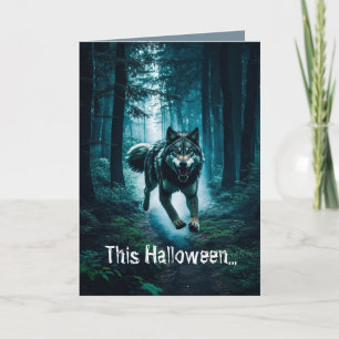 Vollmond-Halloween-Karte: Seien Sie vorsichtig Feiertagskarte