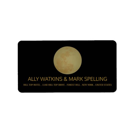 Vollmond, Halloween-Party Adressaufkleber (Vorne)