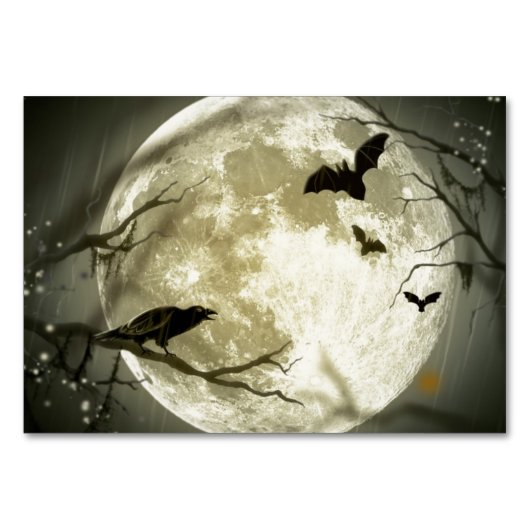 Vollmond Halloween Tischnummer (Vorderseite)