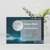 Vollmond Halloween Virtual Geburtstagsparty Einladung (Stehend Vorderseite)