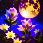 Vollmond, heller Mond, Sternennacht, Mondlicht Poster