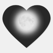 Vollmond Herz-Aufkleber (Vorderseite)