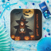 Vollmond-Hexe Pappteller (Party)