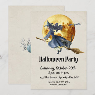 Vollmond-Hexen-Halloween-Party Einladung