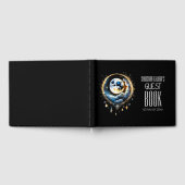 Vollmond Himmelsschwarz Gold Blau Luna Chic Gästebuch (Voll)