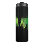 Vollmond-Howling-Wolf-Silhouette unter Baum Thermosbecher (Vorderseite)